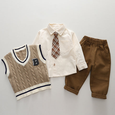 Boys 3-Piece Formal Shirt, Vest & Pants Set (1-5 Years)