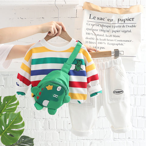Toddler Rainbow Outfit with Dino Bag (1-5 Years)