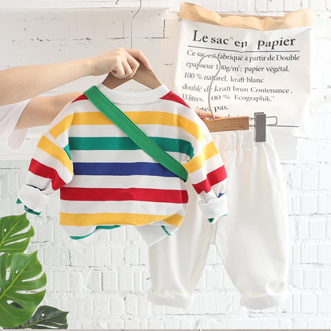 Toddler Rainbow Outfit with Dino Bag (1-5 Years)