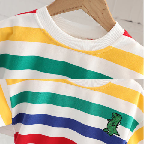 Toddler Rainbow Outfit with Dino Bag (1-5 Years)